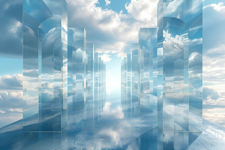 Clouds in the blue sky as abstract background. 3d render