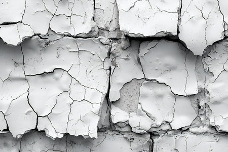Cracked white paint on a wall. Abstract background for design.の写真素材