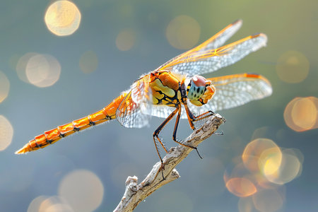 Image of dragonfly (Sympetrum vulgatum) on nature background. Insect Animal