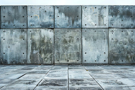 old grunge wall with grey floor background