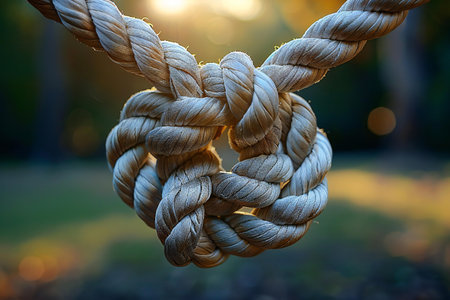 Rope tied in a knot. Rope tied in a knot