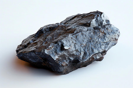Piece of coal isolated on white background. 3D illustration.