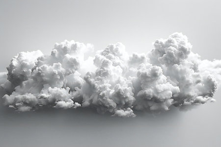 3D illustration of a white cloud with some smoke coming out of it