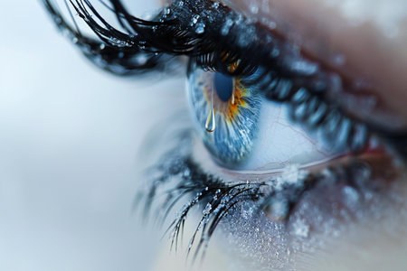 Macro shot of beautiful woman's eye with extreme macro lens.の写真素材