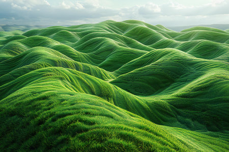 Green grass hills.の写真素材