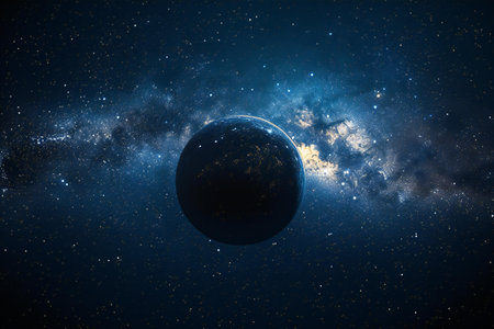 Planets and galaxy, beauty of deep space.