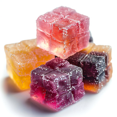 Colorful cubes on a white background. Close-up.