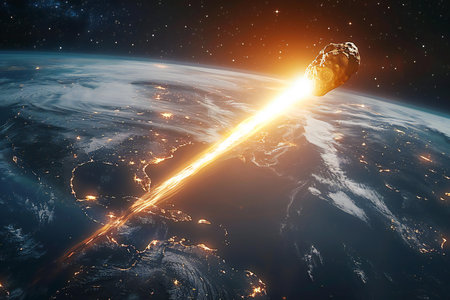 Satellite orbiting the planet Earth.
