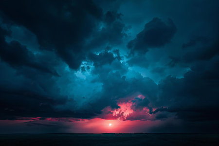 colorful dramatic sky with cloud at sunset. concept of dramatic skyの写真素材