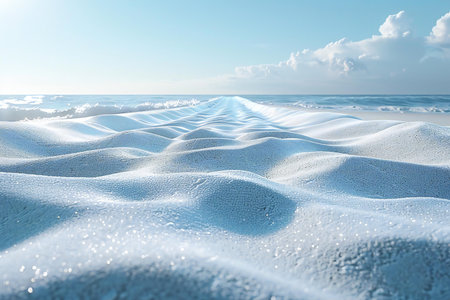 Frozen Baltic sea shore. Beauty in nature. 3d rendering