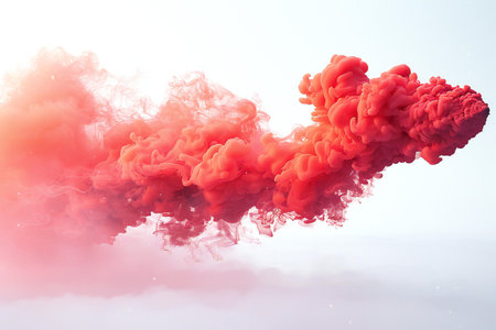 Red ink in water. Abstract background. 3d rendering toned image