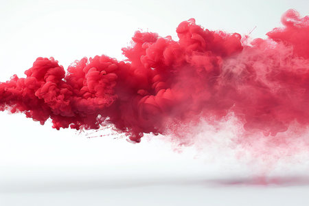 Red smoke isolated on white background. Abstract background. 3d rendering