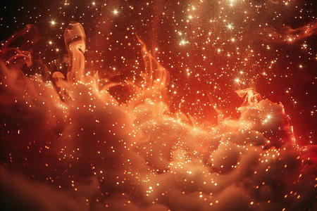 Abstract background with stars and nebula. 3d render illustration.