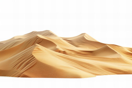 Sand dunes isolated on white background. 3d render illustration.の写真素材