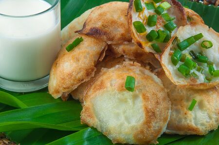 Thai traditional sweet takoyaki named mortar toasted pastryの写真素材