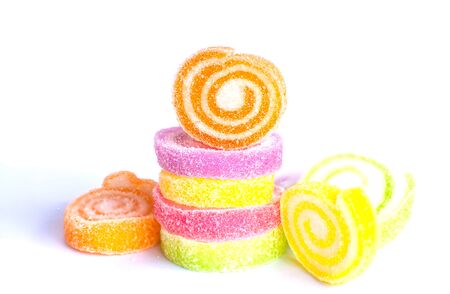 Jelly swrils over white backgroundの写真素材