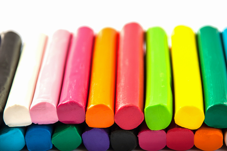 Clay colorful on white backgroundの写真素材