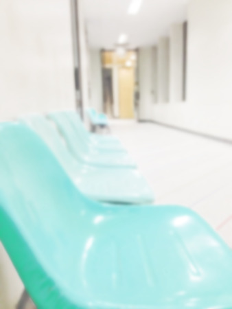 Blur of empty seat row in a hospital hallwayの写真素材