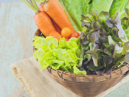 Fresh vegetable basketの写真素材