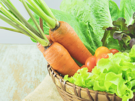 Fresh vegetable basketの写真素材