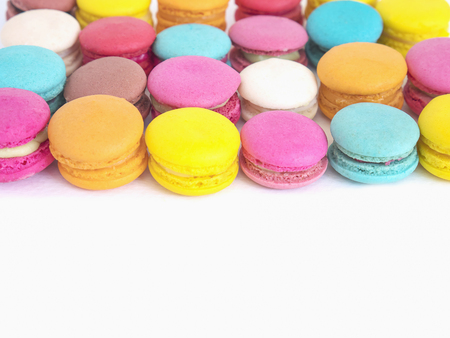 Colorful macaroon  on a white backgroundの写真素材