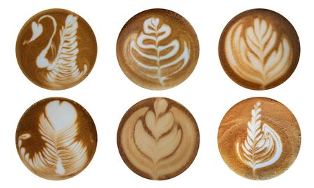 Latte art coffee decoration faceの写真素材