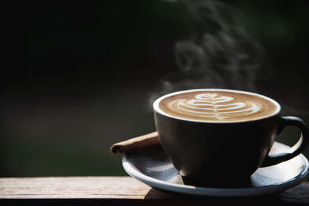 Beautiful fresh relax morning coffee cup set - Coffee set background concept