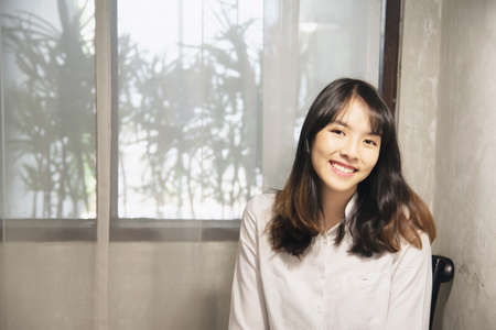 Lovely Asian young lady portriat - happy woman lifestyle concept