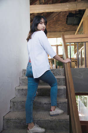 Lovely Asian young lady portriat - happy woman lifestyle conceptの写真素材