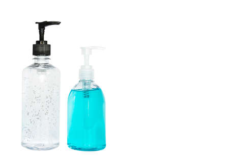 Alcohol gel isolated over white background with CLIPPING PATH, Covid-19 protection medical conceptの写真素材
