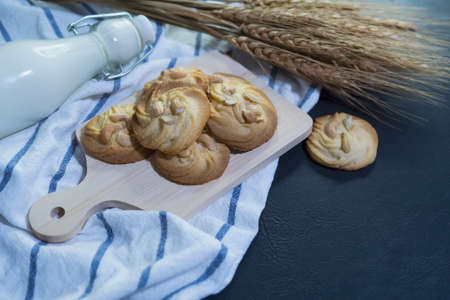 Cookies bakery over blue table background
