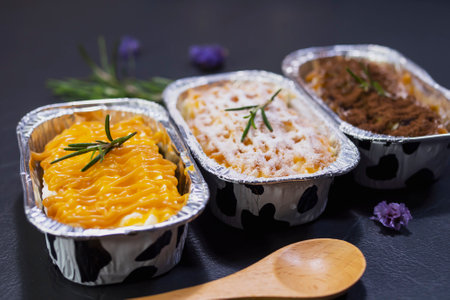 Banoffee pie cup - homemade bakery background conceptの写真素材