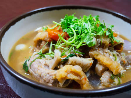Young jackfruit curry, Northern Thai style traditional cuisine eating during Thai new year festivalの写真素材