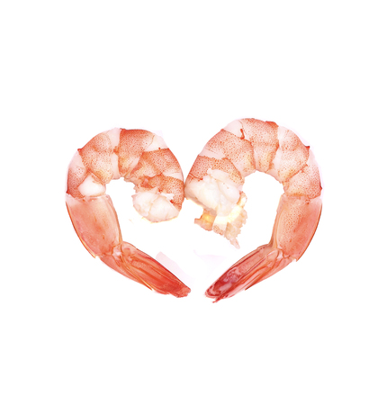 Shrimps. Prawns isolated on a White Background. Seafoodの写真素材