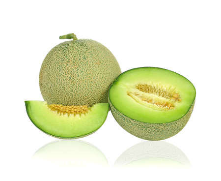 melon isolated on white backgroundの写真素材