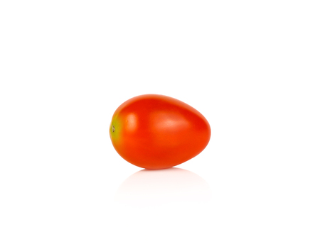 Fresh mini plum tomato on white backgroundの写真素材