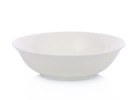 White ceramic bowl on white backgroundの写真素材