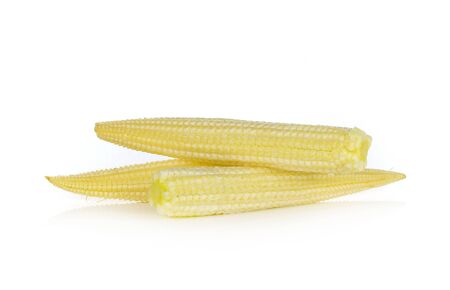 baby corn isolated on white backgroundの写真素材