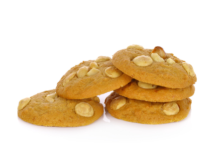 macademia nut & white chocolate chip cookiesの写真素材
