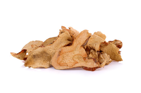 Dried Galangal on white backgroundの写真素材