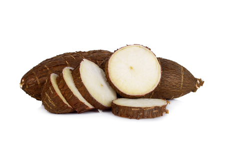 Cassava isolated on a white backgroundの写真素材