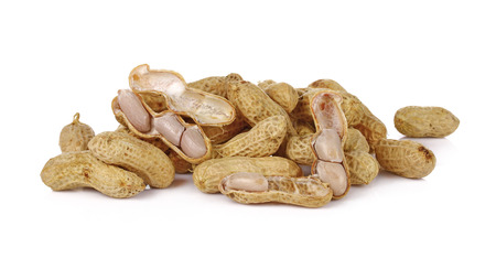 peanuts on the white background