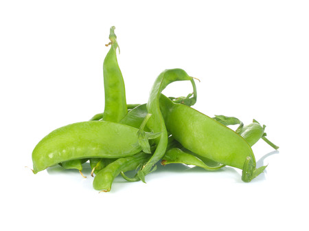 Snow peas isolated on white backgroundの写真素材