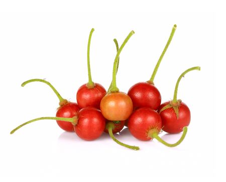 Jamaican cherry isolate on white backgroundの写真素材