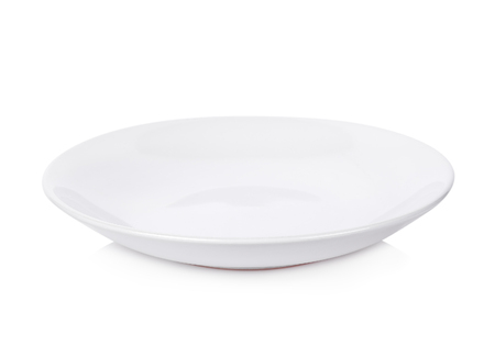 White ceramic bowl on white backgroundの写真素材