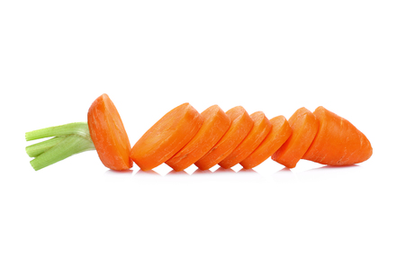 carrot slice isolated on white backgroundの写真素材