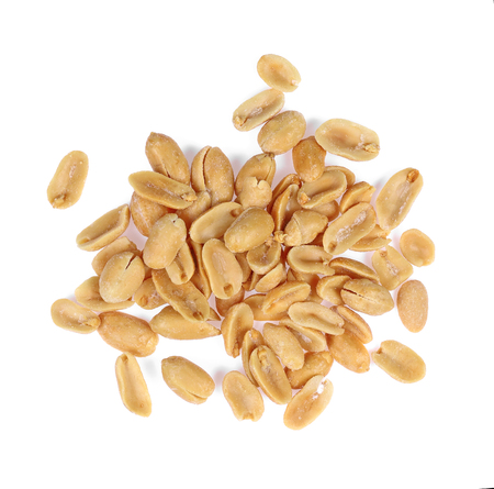 peanuts with salt isolated on white background