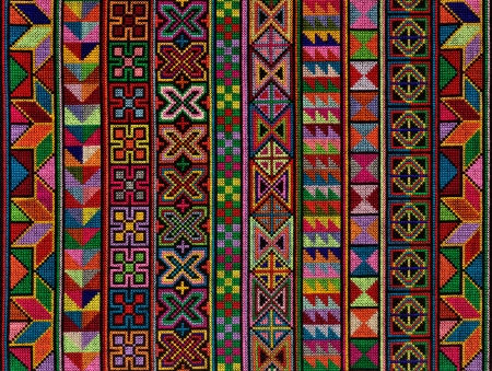 Cross-stitch of Hill tribe people in Northern Thailand の写真素材