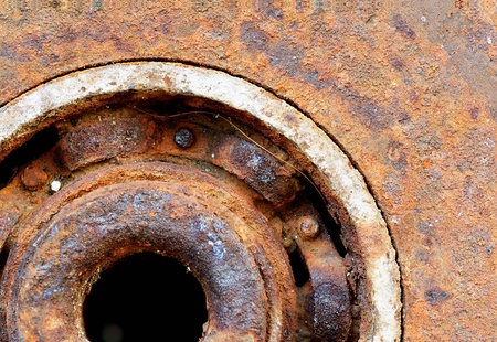 Rusty metal ball bearing