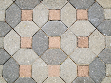 The beautiful patterns on the brick walkwayの写真素材